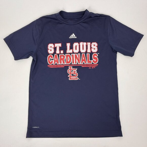 STL Cardinals MLB Adidas Kid's Short-Sleeve T-Shirt Blue Size M - Picture 1 of 3
